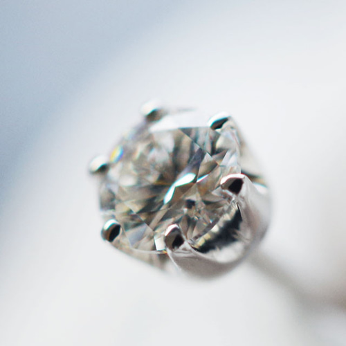Pt900 シンプル ダイヤモンド ピアス 両耳0.2ct ピアス