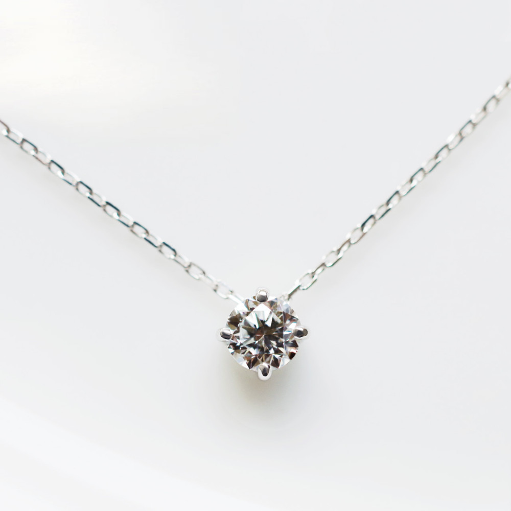 Pt900 さらっと気負わない ダイヤモンド 0.1ct ネックレス
