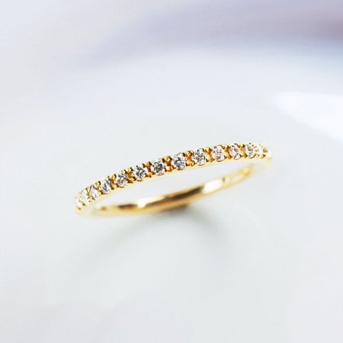 K18 STARJEWELRY ハーフエタニティ ダイヤモンドリング K18 ダイヤモンド0.18ct ハーフエタニティ リング 指輪・リング