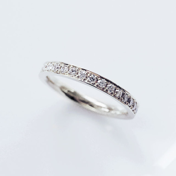 Pt950 ダイヤモンド 0.24ct ハーフエタニティリング 2mm幅【受注制作
