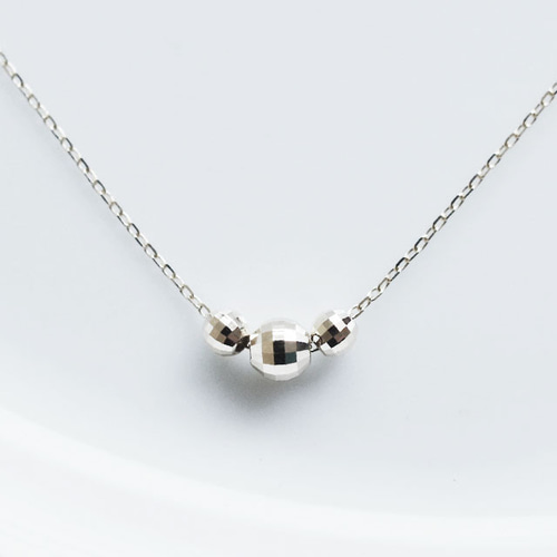 pt850ミラーボールグラデーションネックレス/15g 中古】 Pt850 ネックレス ミラーボール Pt850プラチナ シルバー