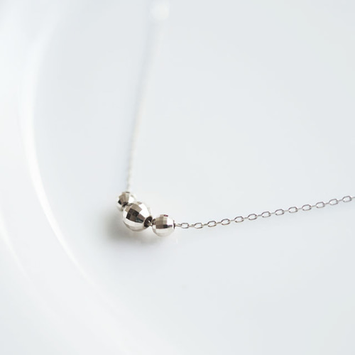 Pt850 ミラーボールのシンプルネックレス ネックレス