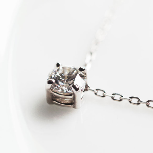 Pt900 0.255ct E-VS2-3EX HC ダイヤモンド ネックレス ネックレス  