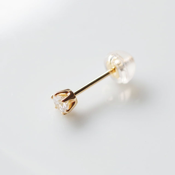 ダイアモンドピアス K18 片耳 agete ベルシオラ k18ダイアモンド