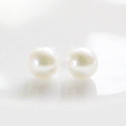 あこや真珠 スタッドピアス8.0-8.5mm K14WG/K18YG | あこや真珠