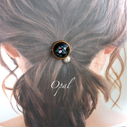 Opal Real Gold Processing Gold Beads Resin [Stone Feeling] BLACK 第2張的照片