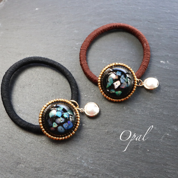 Opal Real Gold Processing Gold Beads Resin [Stone Feeling] BLACK 第7張的照片