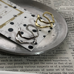 (1-37) design ring 1個　シルバーカラー　開口指輪 5枚目の画像