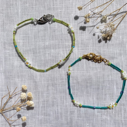 黄緑色ビーズブレスレット 25312-1.jpg