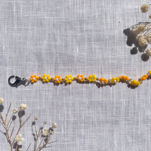 オレンジと黄色のお花のビーズブレスレット ブレスレット Baby