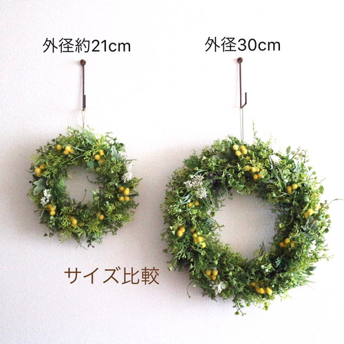 アーティフィシャルフラワーのリース ミモザ 32cm アート