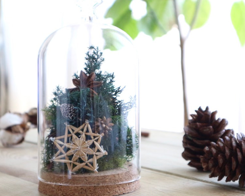 再販》クリスマスツリーのガラスドーム （受注制作） テラリウム Bleu