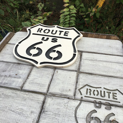 薄型 ROUTE66ステンシル文字看板（大） 3枚目の画像