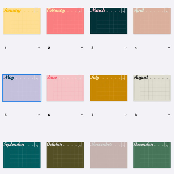 iPad/タブレット用　カレンダー　日付なし 4枚目の画像