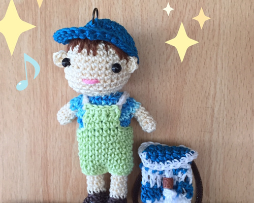 みー☆様リクエスト品☆男の子あみぐるみストラップ♪ハンドメイド