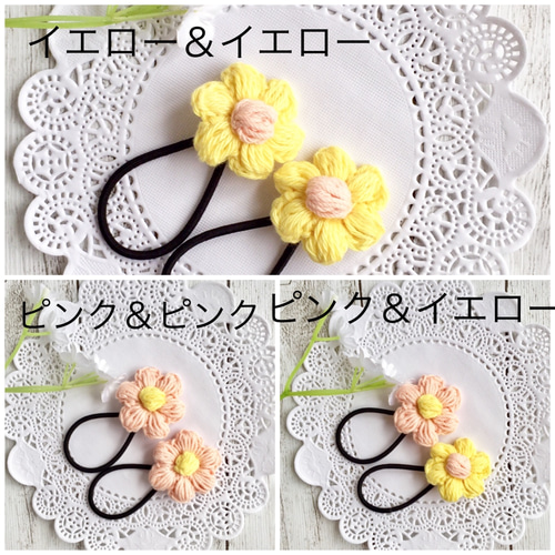 ヘアゴム　ベビーヘアクリップ　ぷっくりお花１〜５ ヘアゴム ベビーヘアクリップ ぷっくりお花1〜5