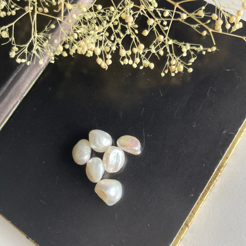 未使用に近い♡エムドットem. パールビッグパールジレ 3点以上送料無料：天然バロックパール：淡水養殖パール：真珠：横穴