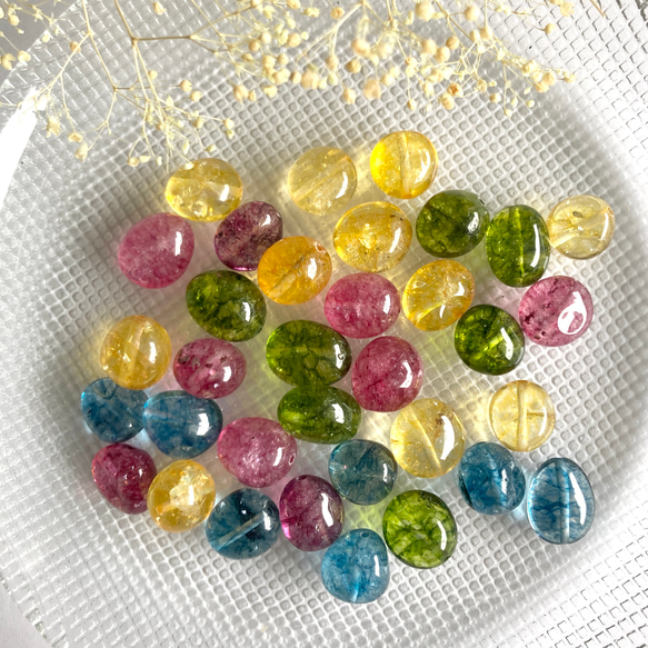 ３点以上送料無料：天然石クォーツビーズ：ナゲット：染め：約１０ミリ前後：２カラー４個 4枚目の画像