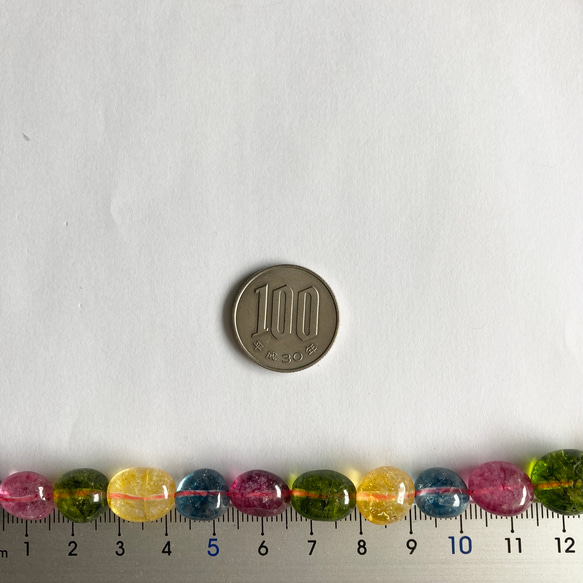 ３点以上送料無料：天然石クォーツビーズ：ナゲット：染め：約１０ミリ前後：２カラー４個 5枚目の画像