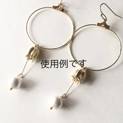 ３点以上送料無料＊再販＊２カン：コネクターチャーム：フラワー/ベル型：つぼみ：すずらん：ゴールド：２個 4枚目の画像