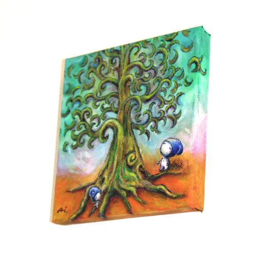 ぐるぐるの木_cスクエア 絵画 nami-Ai 通販 1388289｜Creema