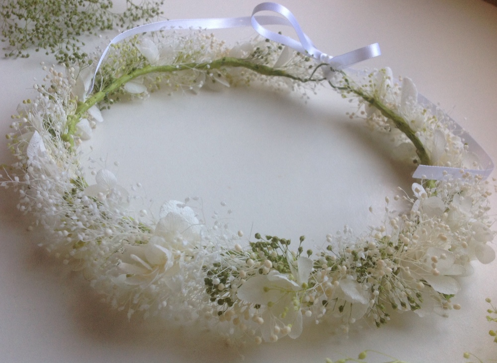 かすみ草の花かんむり（ナチュラルホワイト）