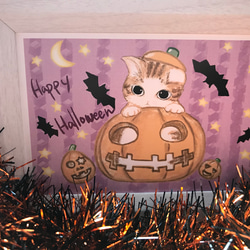 猫ちゃんハロウィンかぼちゃポストカード　2枚組 2枚目の画像