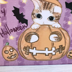 猫ちゃんハロウィンかぼちゃポストカード　2枚組 10枚目の画像