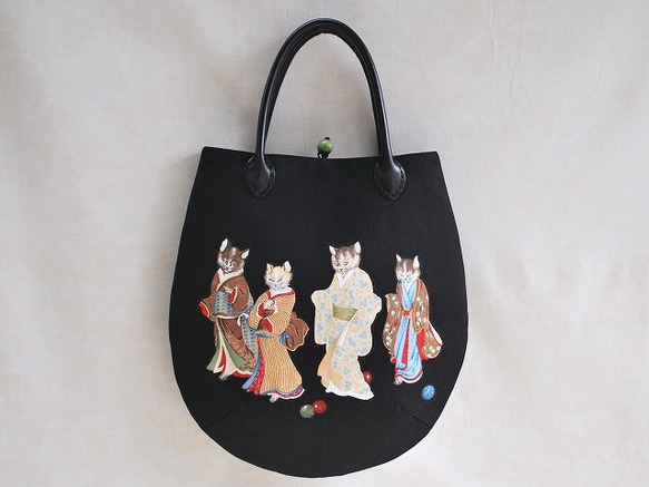 たぬぽん　和装バッグ　着物バッグ　ネコ　猫 たぬぽん様専用 和装バッグ 着物バッグ ネコ 猫