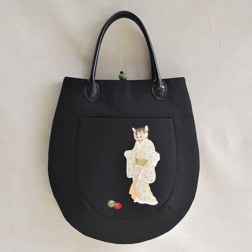 着物を着た猫達のバッグ・ドロップ トートバッグ 紅緒 通販 835837