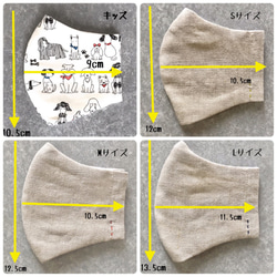 «送料無料» 受注生産 リネンとダブルガーゼのマスク　トイプードル　シルバートイプードルワンポイント　立体マスク　 6枚目の画像