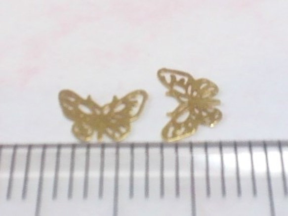 蝶のメタルパーツ3種30枚セットA 4枚目の画像