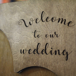婚禮滴木製歡迎板S尺寸留言板定制 第3張的照片