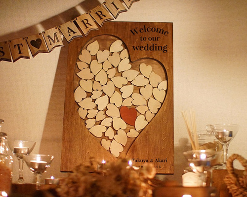 オーダーメイド ハートドロップス ウェディング　ウェルカムボード ウェディングドロップス ハートドロップス 名入れ 名前 日付 オーダー