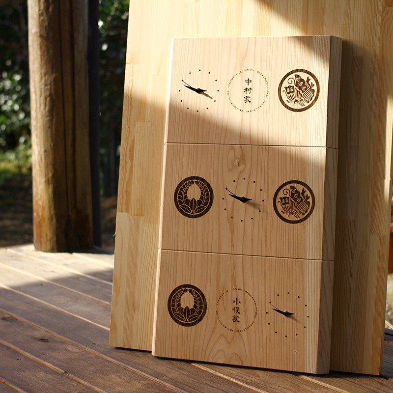 杉の木家紋時計　両親ギフト　両親贈呈品【W】