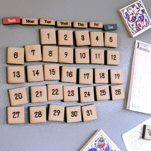 Sサイズ】万年カレンダーマグネット39個セット インテリア カレンダー