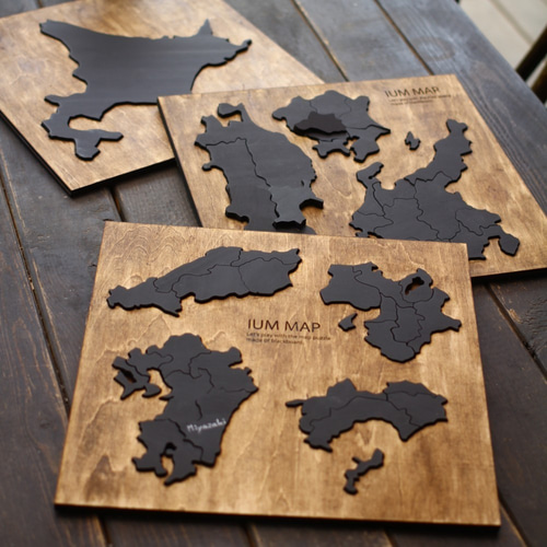 日本地図木製手作りパズル