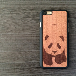 木製 子 パンダ 2 (マホガニー) iPhone6 ケース マットブラック 133 1枚目の画像