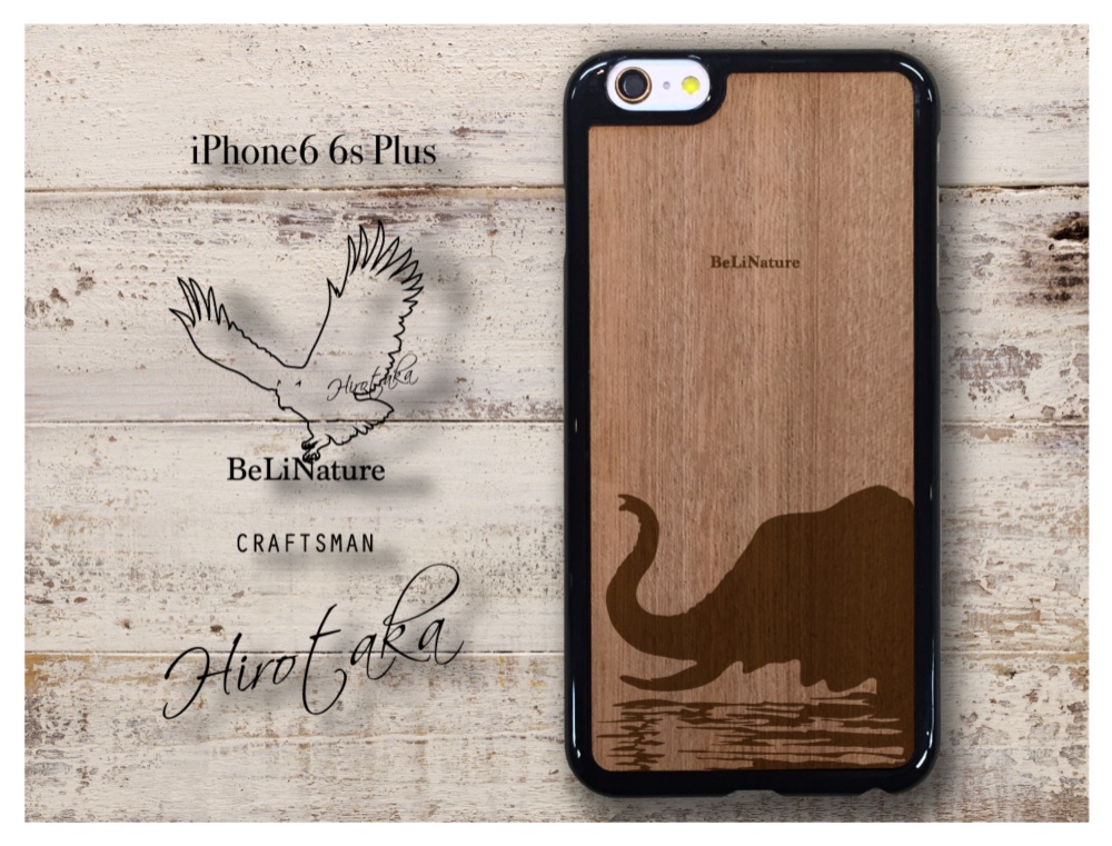 iPhone6 6sPlus ゾウが大好きな方々とっての最高のケース ブラック（水浴びゾウ）