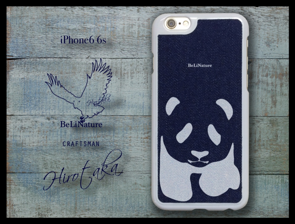 iPhone6 6s パンダ好きな方々にとって最高のデニムケース ホワイト（子パンダ）