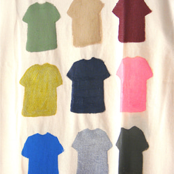 手描き&プリント MIX作品・一点物 両面とも色んなTシャツ絵柄・メンズS（女子M対応サイズ）きなり 7枚目の画像