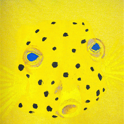 両面絵柄：ミナミハコフグ・毒フグ・女子S〜M対応サイズ（150〜160cm対応サイズ）黄色・手描きTシャツ 4枚目の画像