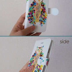 【手帳型iPhoneケース】ふくろうと森【受注生産】 3枚目の画像