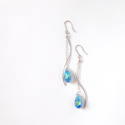 限定【星降る海】琉球ガラス ガラスドームピアス イヤリング ピアス