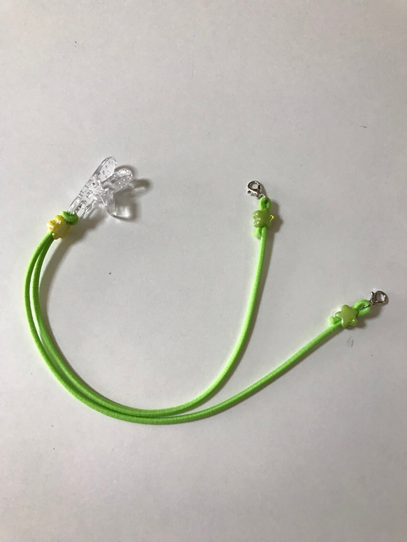補聴器ストラップ(黄緑) 1枚目の画像