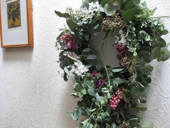 ユーカリと小さなバラのwreath 3枚目の画像