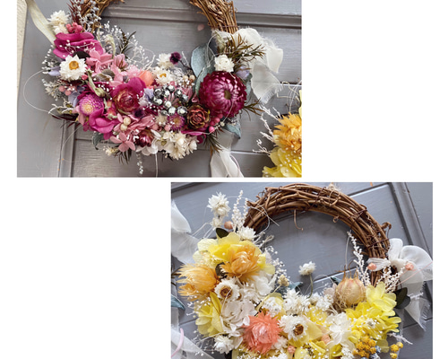 ドライフラワーハーフリース ドライフラワーハーフリース【Dried Flowers Half Wreath