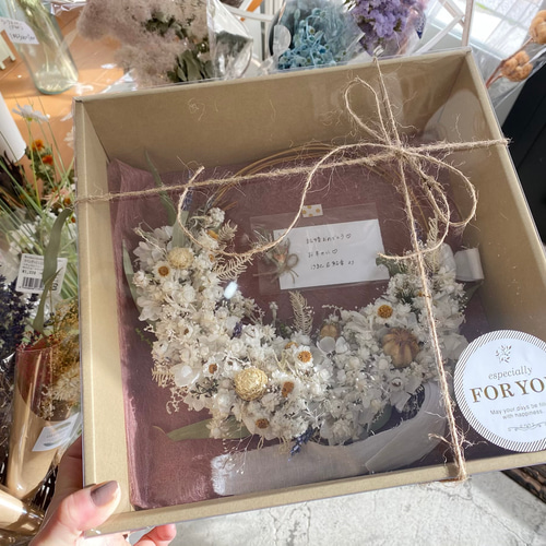 ドライフラワーハーフリース ドライフラワーハーフリース【Dried Flowers Half Wreath