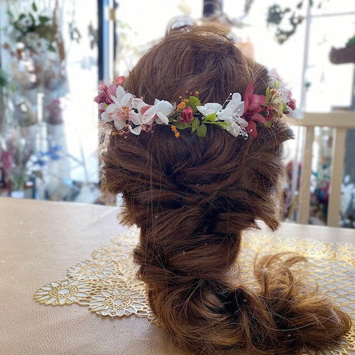 花かんむり(ピンク系) ヘッドドレス（アクセサリー） ortensia