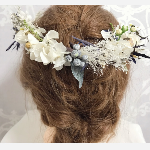 Kさま　おまとめ　ネックレス「ガラスの花かんむり　オペイクブルー×ホワイト」 Kさま おまとめ ネックレス「ガラスの花かんむり オペイクブルー
